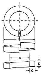 Split Ring Lock Washer Grade 8-5/16 .314 ID x .583 OD x .078 THK Qty-100 
