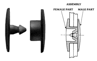 male female plastic clips